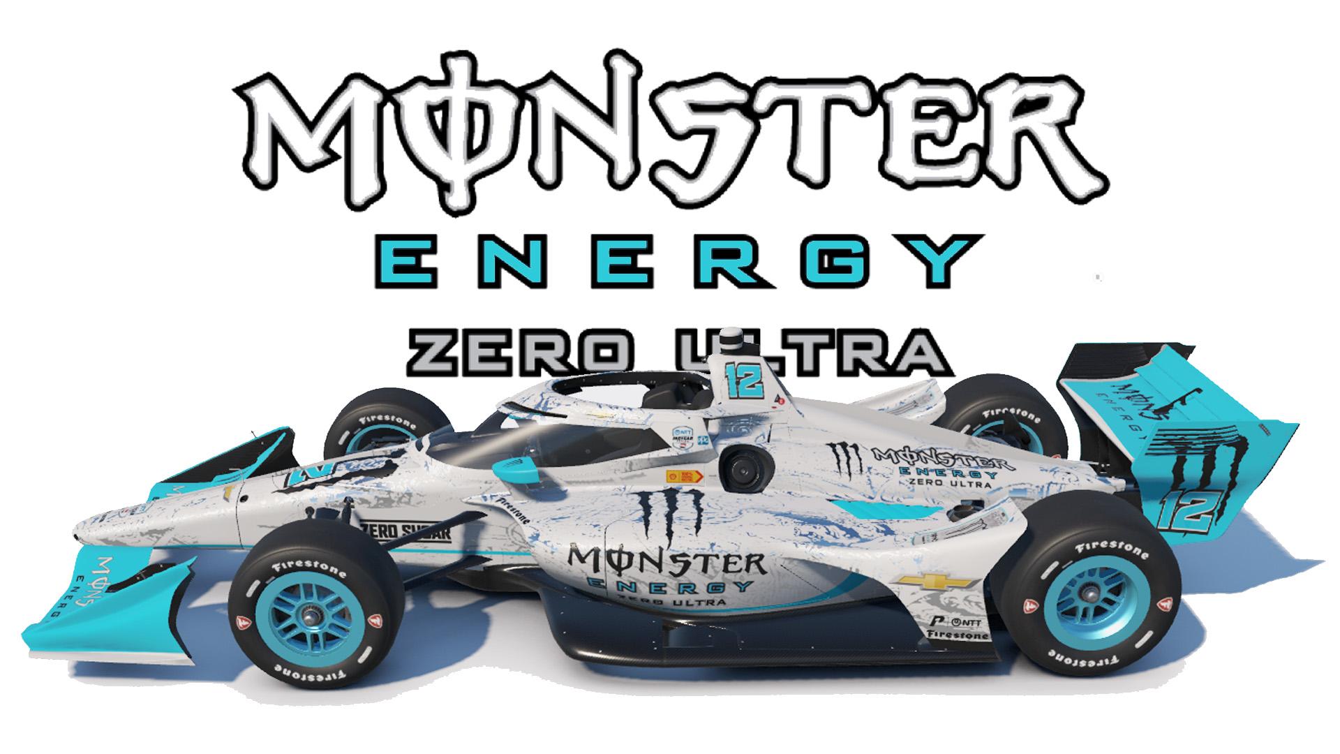 Monster Energy - White - Zero Ultra on the Dallara IR18