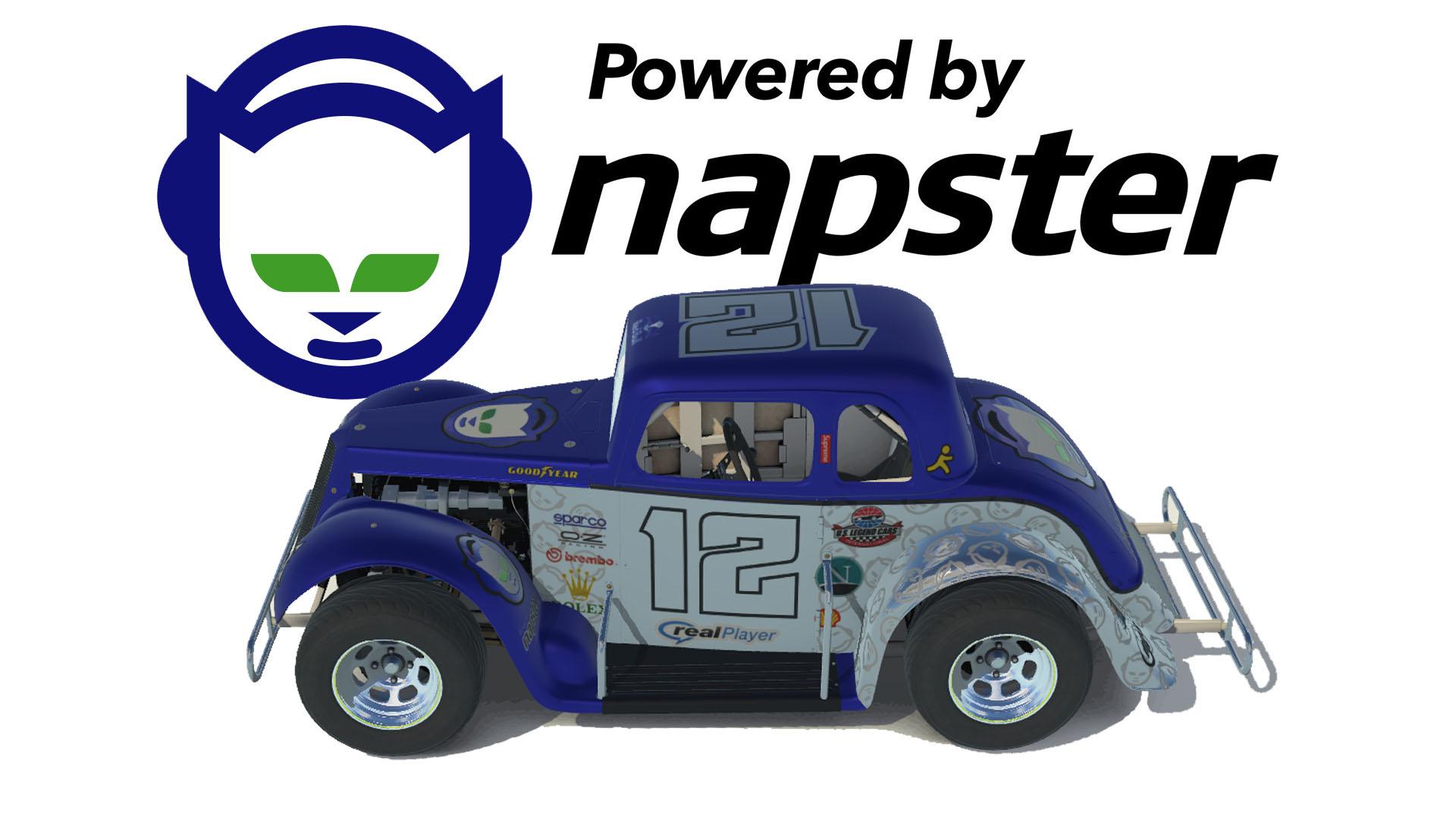The Napster Chrome and Matte Legends Coupe (No Number) on the Legends Ford 34 Coupe