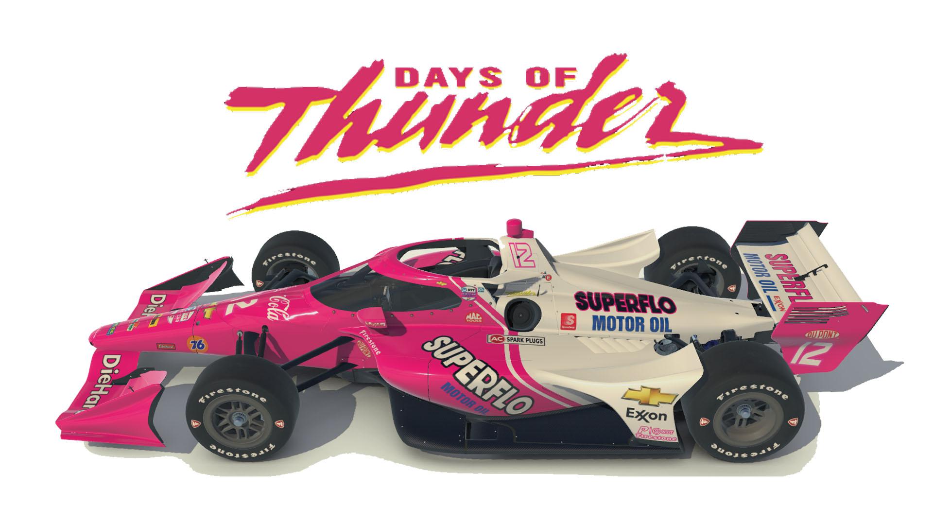 Superflo Days of Thunder inspired Indy Car on the Dallara IR18