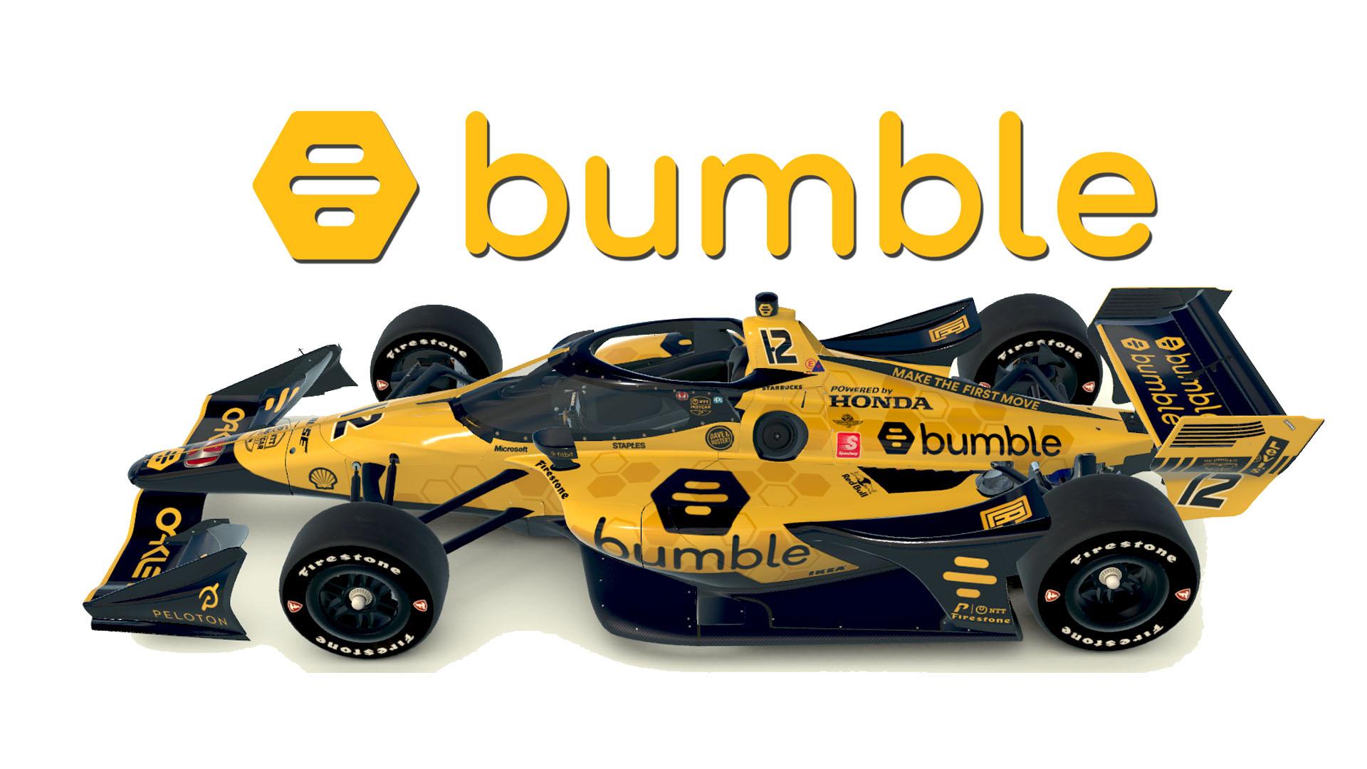 Bumble Dating App Indy Car on the Dallara IR18