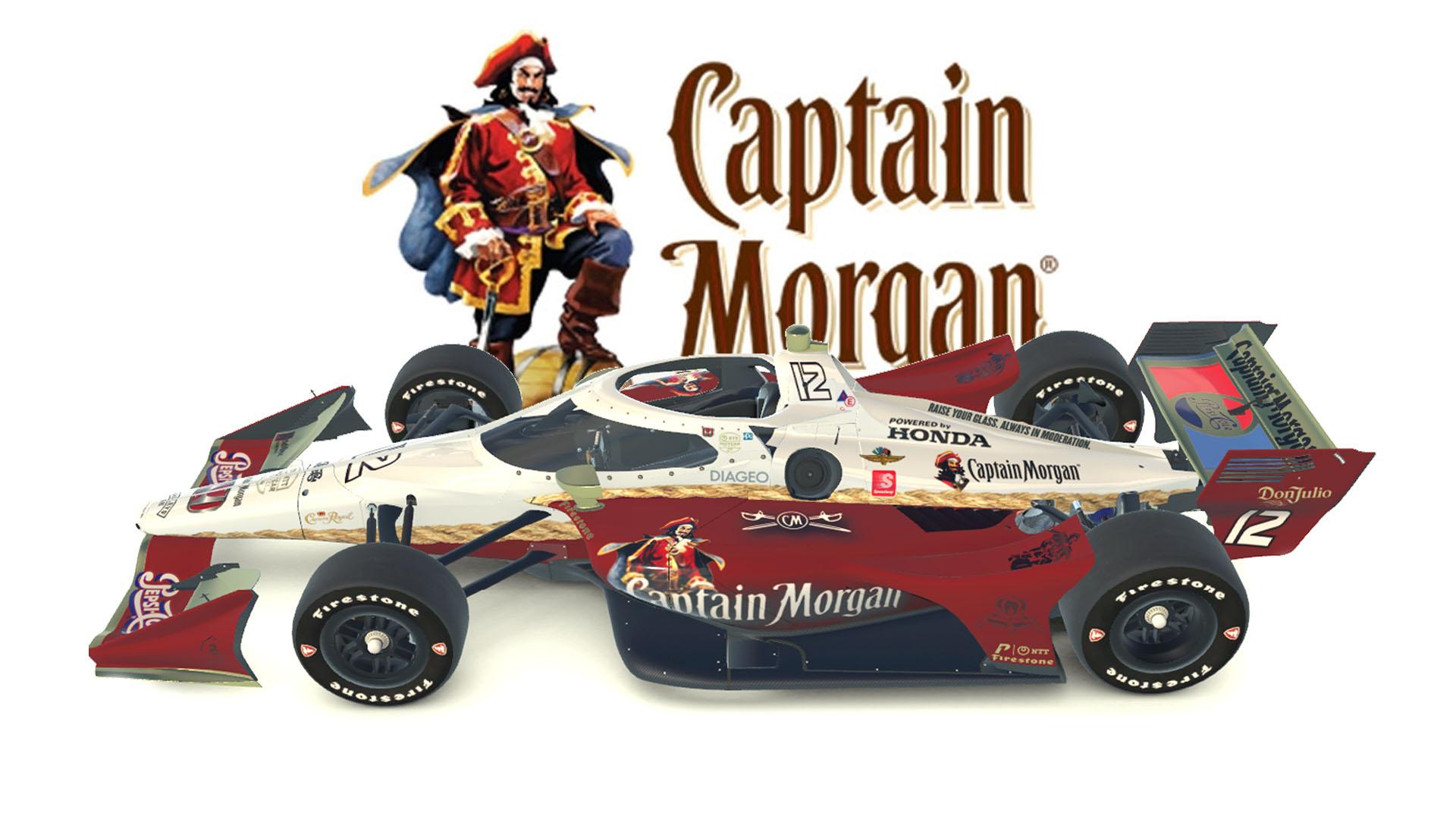 Captain Morgan Spiced Rum Indy Car on the Dallara IR18