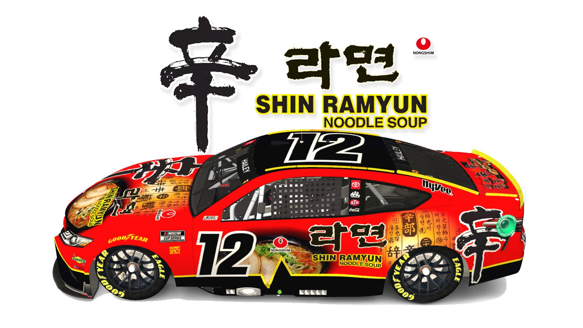 Nongshim Ramen Noodles Next Gen Camery on the NASCAR Cup Series Next Gen Toyota Camry
