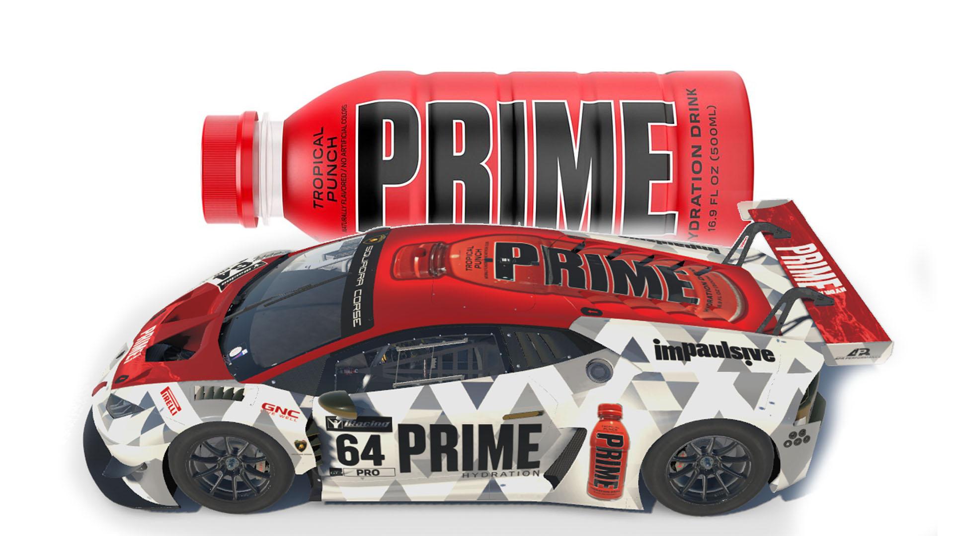 Prime Hydration GT3 Lambo on the Lamborghini Huracan GT3 EVO