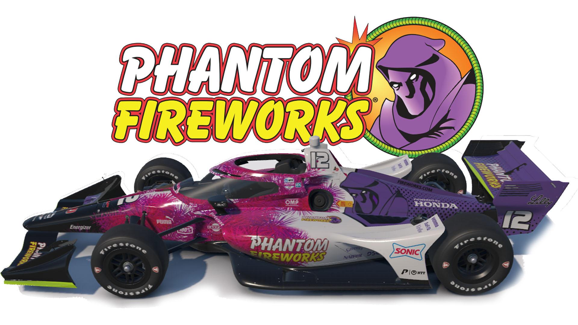 Phantom Fireworks Indycar on the Dallara IR18